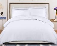 🛏️ utopia bedding duvet cover queen size set: ultra soft 3-piece comforter cover with zipper closure - queen, white logo