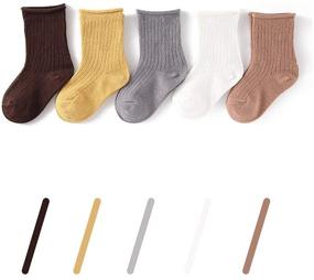 img 3 attached to Children's Cotton Crew Socks for Kids Boys and Girls - Athletic, Cozy, Dress Socks - Unisex, 3-12 T