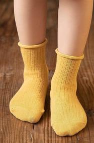 img 2 attached to Children's Cotton Crew Socks for Kids Boys and Girls - Athletic, Cozy, Dress Socks - Unisex, 3-12 T