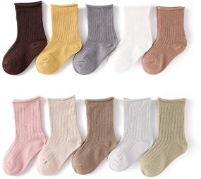 img 4 attached to Children's Cotton Crew Socks for Kids Boys and Girls - Athletic, Cozy, Dress Socks - Unisex, 3-12 T