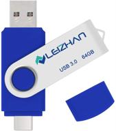 флеш-накопитель leizhan объемом 64 гб с разъемом usb c usb 3.0 type c 💾 - идеальный носитель памяти для samsung galaxy s10/s9/note, google pixel xl - синий логотип