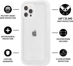 img 3 attached to 📱 CASE-MATE PELICAN Voyager Series iPhone 12 and iPhone 12 Pro Case - Military Drop Protection - Holster - 6.1 inch - Clear