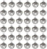 🌍 auear silver earth globe charms: 100-piece alloy pendant for jewelry making bracelets & necklaces logo