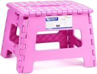 🔖 acstep acko 9 inch folding step stool - lightweight & sturdy for kitchen, bathroom, bedroom (pink) logo