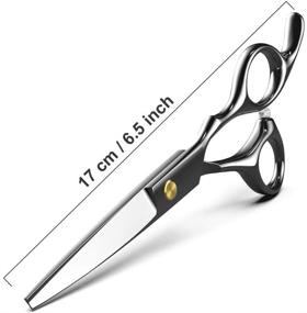 img 3 attached to Hair Cutting Scissors Shears TINMARDA - Professional 6.5 inch Barber Stainless Steel 🔪 Hairdressing Razor Hair Cutting Shear for Men Women Kids - Salon & Home Use (Black)