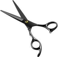 hair cutting scissors shears tinmarda - professional 6.5 inch barber stainless steel 🔪 hairdressing razor hair cutting shear for men women kids - salon & home use (black) logo