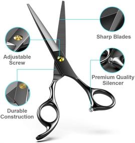 img 2 attached to Hair Cutting Scissors Shears TINMARDA - Professional 6.5 inch Barber Stainless Steel 🔪 Hairdressing Razor Hair Cutting Shear for Men Women Kids - Salon & Home Use (Black)