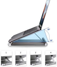 img 1 attached to 💻 Llano Laptop Stand: Sleek and Adjustable Storage Stand for 10-15.6 inch Laptops - Silver Color