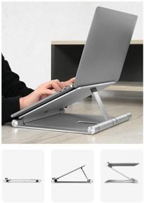 img 2 attached to 💻 Llano Laptop Stand: Sleek and Adjustable Storage Stand for 10-15.6 inch Laptops - Silver Color