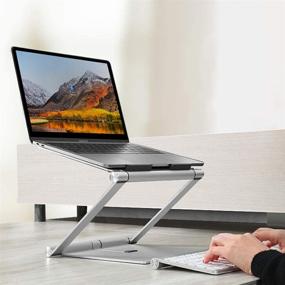 img 3 attached to 💻 Llano Laptop Stand: Sleek and Adjustable Storage Stand for 10-15.6 inch Laptops - Silver Color