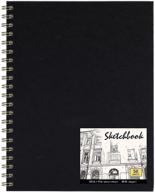 📚 wirebound sketchbook - 56 sheets, 8.5&#34; x 11&#34;, 68 lb/110g durable acid free drawing paper, saffiano hardcover, dual-sided texture art paper for kids, teens, artist pro, amateurs logo