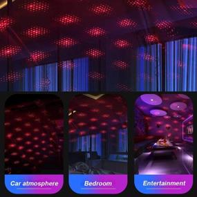 img 1 attached to 🌟 USB Night Light, BAILONGJU Star Projector Night Light, Car Interior Lights, Portable Bending Freely Night Light Decor for Car, Ceiling, Bedroom, Party - 2 Pack (Red & Violet Blue)