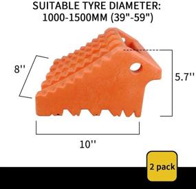 img 4 attached to Тросы для транспортного прицепа ROBLOCK тяжелой нагрузки с ручкой - 2 штуки, оранжевые, 10x8x5.7 дюймов