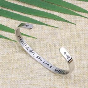 img 2 attached to Personalized Mantra Cuff Bracelets for Women - Encouragement Gift for Friends and Birthdays