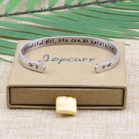 img 1 attached to Personalized Mantra Cuff Bracelets for Women - Encouragement Gift for Friends and Birthdays