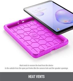 img 2 attached to 🐢 Poetic TurtleSkin Series Silicone Case Cover for Samsung Galaxy Tab A 8.4 2020 Tablet SM-T307 - Heavy Duty Shockproof & Kids Friendly Protection (Purple)