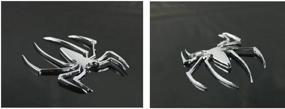 img 2 attached to NISSING JUMUU 2PC Car 3D Logo Metal Spider Chrome Emblem: Superior Self Adhesive Badge Decal Sticker for a Superhero Look