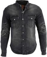 👕 enhanced armored denim biker shirt for men: milwaukee leather mpm1620 with aramid by dupont fibers logo