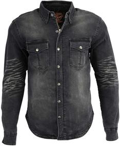 img 4 attached to 👕 Enhanced Armored Denim Biker Shirt for Men: Milwaukee Leather MPM1620 with Aramid by DuPont Fibers