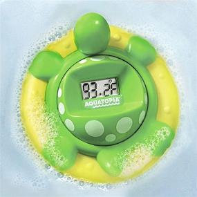 img 1 attached to AQUATOPIA Floating Digital Infant Bath Thermometer with Audible Alarm for Safe Temperature Monitoring, Green
