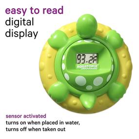 img 3 attached to AQUATOPIA Floating Digital Infant Bath Thermometer with Audible Alarm for Safe Temperature Monitoring, Green
