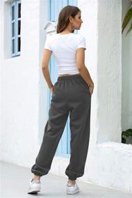 img 3 attached to Stylish Women's Cinch Bottom Sweatpants with High Waist, Pockets and Athletic Fit: Perfect for Gym, Sports and Lounge