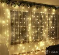 img 1 attached to 🎄 MAGGIFT 304 LED Curtain String Lights, 9.8 x 9.8 ft, Remote Control Plug in Fairy String Light, Christmas Backdrop for Indoor/Outdoor Bedroom Window Wedding Party Decoration, Warm White review by Carla Anderson