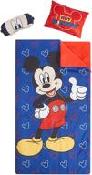 🐭 idea nuova disney mickey mouse sleepover set: sleeping bag, pillow, &amp; eye mask, ages 3+ - 3 piece bundle logo