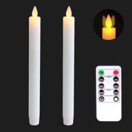 wondise flameless taper candles with remote and timer - battery operated 9 inch moving wick led candles, real wax, white, set of 2 (d0.78 x h9.5 inches) - ideal for holiday decoration and window displays логотип