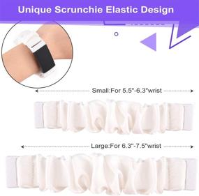 img 1 attached to 🎀 Soft Cloth Elastic Scrunchie Bands Compatible with Fitbit Charge 4 / Charge 3 / Charge 3 SE, for Women Men (Small, White)