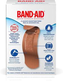 img 1 attached to 💦 Band-Aid Waterproof Tough Strips Adhesive Bandages - Pack of 2 (20 Count)