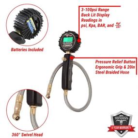 img 1 attached to Pit Posse PP3288 Podium Digital Air Pressure Gauge Pro Racing Billet: Heavy Duty Performance with 3-100 PSI Range, 0.1 PSI Accuracy, LED Display, and Carrying Case