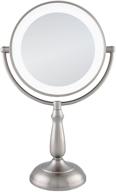 💡 zadro ultra bright led lighted dual-sided 12x/1x magnification mirror - smart touch dimmer vanity beauty makeup mirror in satin nickel logo