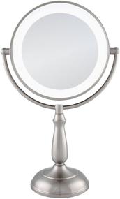 img 4 attached to 💡 Zadro Ultra Bright LED Lighted Dual-Sided 12X/1X Magnification Mirror - Smart Touch Dimmer Vanity Beauty Makeup Mirror in Satin Nickel