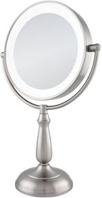 img 3 attached to 💡 Zadro Ultra Bright LED Lighted Dual-Sided 12X/1X Magnification Mirror - Smart Touch Dimmer Vanity Beauty Makeup Mirror in Satin Nickel