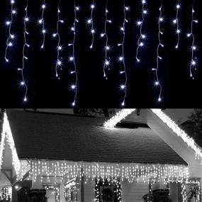 img 4 attached to 🎄 WATERGLIDE 360 LED Christmas Icicle Lights Outdoor: Stunning 29.5ft Dripping Ice Cycle String Light with 8 Modes, 60 Drops, Perfect for Holiday Decorations, Weddings, and Parties (Cool White)