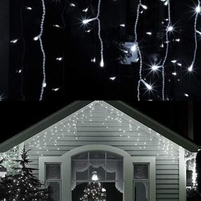 img 1 attached to 🎄 WATERGLIDE 360 LED Christmas Icicle Lights Outdoor: Stunning 29.5ft Dripping Ice Cycle String Light with 8 Modes, 60 Drops, Perfect for Holiday Decorations, Weddings, and Parties (Cool White)