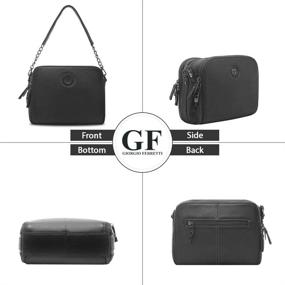 img 1 attached to 👜 Стильная маленькая сумка на плечо из натуральной кожи для женщин: итальянская сумка через тело с 2-мя съемными ремнями