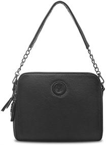 img 4 attached to 👜 Стильная маленькая сумка на плечо из натуральной кожи для женщин: итальянская сумка через тело с 2-мя съемными ремнями