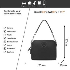 img 2 attached to 👜 Стильная маленькая сумка на плечо из натуральной кожи для женщин: итальянская сумка через тело с 2-мя съемными ремнями
