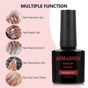 img 2 attached to 🔧 AIMANGO 5-in-1 Builder Base Gel Color in Bottle - Clear Nude Liquid Gel for Nail Sculpting, Extension, Strengthening, Repair, and Decoration