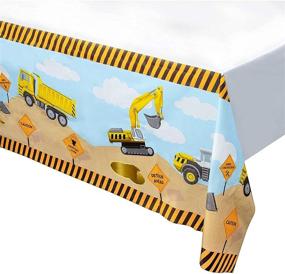 img 4 attached to 🎉 Kid's Construction Party Table Cloth Set - 3 Pack (54 x 108 in) - Supplies & Decorations