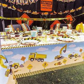 img 3 attached to 🎉 Kid's Construction Party Table Cloth Set - 3 Pack (54 x 108 in) - Supplies & Decorations