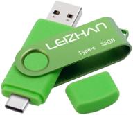 📱 leizhan 32gb usb-c flash drive | dual port type c pen drive | high-speed usb-c 3.0 memory stick | photo stick jump drive for type-c android smartphones, tablets, macbook, and computers logo