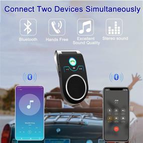 img 2 attached to 🚘 Bluetooth Car Speakerphone, Aigital Auto Power OFF/Connection, Portable Hands-Free Car Kit for Safe Driving, Support Siri & Google Assistant Voice, HiFi Music Quality, Clear Calling