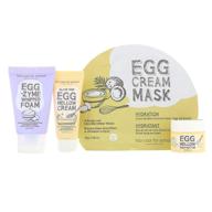 🥚 "ultimate egg-ssential skincare mini travel set: egg-zymn foam, mellow cream, body butter & cream mask hydration by too cool for school" would be translated to russian as: 🥚 "набор для путешествий ultimate egg-ssential skincare mini: антигравийное мыло egg-zymn foam, нежный крем mellow cream, масло для тела и увлажняющая крем-маска hydration от too cool for school логотип