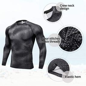 img 3 attached to Pack of 3 Men's Compression Shirts with Long Sleeves | Quick Dry Base-Layer Workout T-Shirts for Sports and Running