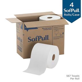 img 2 attached to 🧻 SofPull Centerpull High Capacity Paper Towels by GP PRO (Georgia-Pacific), White, 28143, 567 Sheets Per Roll, Case of 4 Rolls