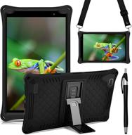 📱 detuosi 8 inch silicone case - compatible with samsung galaxy tab a 8.0 2019, dragon touch notepad y80, teclast p80x/p80h - includes strap & tablet stylus pen - black logo