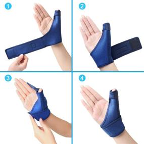 img 2 attached to 🖐️ Corpower Trigger Thumb Brace - Thumb Spica Splint for Pain, Sprains, Arthritis, Tendonitis - Right Hand or Left Hand